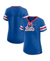 Fanatics Women's Royal Buffalo Bills Iconic Bling Athena Lace-up V-neck T-shirt In Royal,red