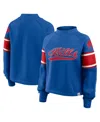 Fanatics Women's Royal Buffalo Bills Oversized Hometown Toss Sweep Mock Neck Pullover Hoodie In Blue