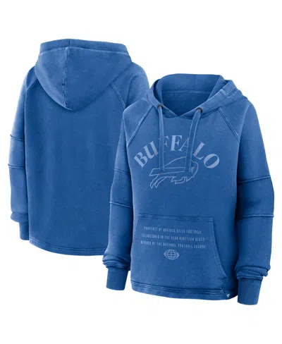 Fanatics Women's Royal Buffalo Bills Oversized Raglan Gridiron Hoodie In Blue