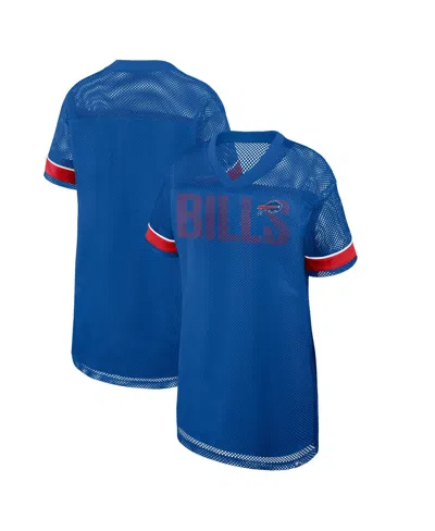 Fanatics Women's Royal Buffalo Bills Oversized Team First Deep Route Mesh V-neck Dress