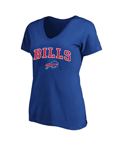 Fanatics Women's Royal Buffalo Bills Plus Size Arch Over Logo V-neck T-shirt In Blue