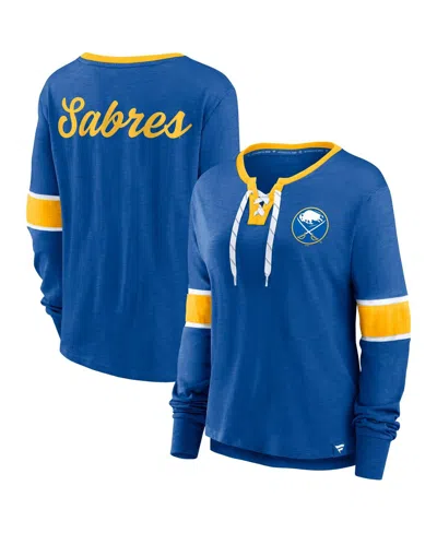 Fanatics Women's Royal Buffalo Sabres Effervescent Exclusive Lace-up Long Sleeve T-shirt In Blue
