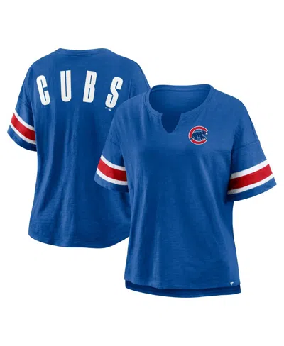 Fanatics Women's Royal Chicago Cubs Curl Route T-shirt In Blue