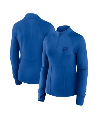 Fanatics Women's Royal Chicago Cubs Elements Raglan Tri-blend Quarter-zip Top In Blue