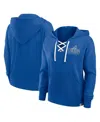 Fanatics Women's Royal Dallas Cowboys Blitz Left Lace-up Pullover Hoodie In Royal
