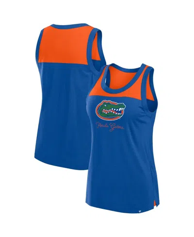 Fanatics Women's Royal Florida Gators Crosley Colorblock Tank Top In Royal,orange