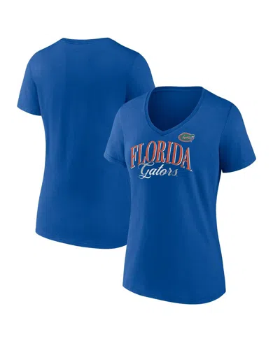 Fanatics Women's Royal Florida Gators Fundamentals Script Foil T-shirt In Blue