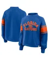 Fanatics Women's Royal Florida Gators Oversized Hometown Premium Punt Coverage Raglan Pullover Sweatshirt In Blue