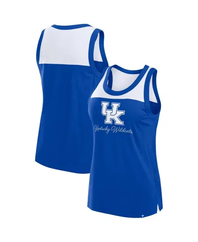 Fanatics Women's Royal Kentucky Wildcats Crosley Colorblock Tank Top In Royal,white