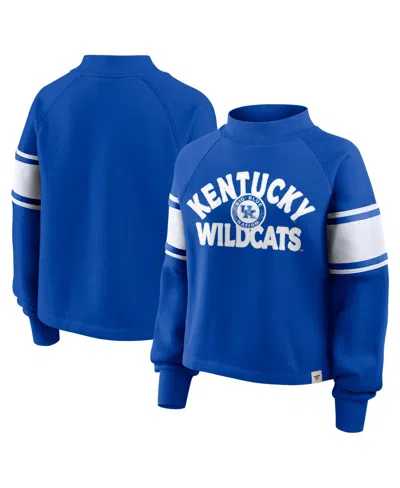 Fanatics Women's Royal Kentucky Wildcats Oversized Hometown Premium Punt Coverage Raglan Pullover Sweatshirt In Blue