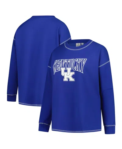 Fanatics Women's Royal Kentucky Wildcats Plus Size Contrast Stitch Sweatshirt In Blue