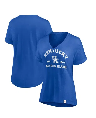 Fanatics Women's Royal Kentucky Wildcats True Classics Slub Flowy V-neck T-shirt