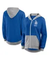 Fanatics Women's Royal Los Angeles Dodgers Hit It French Terry Full-zip Hoodie In Royal