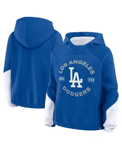 Fanatics Women's Royal Los Angeles Dodgers Oversized Time To Win Pullover Hoodie In Blue
