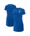Fanatics Women's Royal Los Angeles Dodgers Relaxed Fit Drape T-shirt Dress In Royal