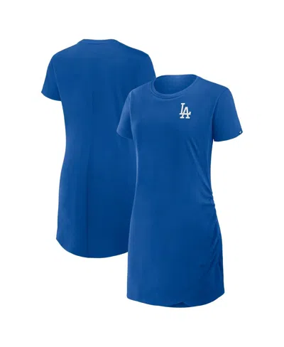 Fanatics Women's Royal Los Angeles Dodgers Relaxed Fit Drape T-shirt Dress