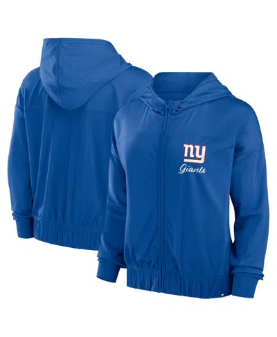 Fanatics Women's Royal New York Giants Script Lock Full-zip Hoodie In Blue