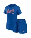 Fanatics Women's Royal New York Giants Start To Finish T-shirt And Shorts Combo Pack