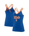 Fanatics Branded Royal New York Mets Barrel It Up Cross Back V-neck Tank Top In Royal,orange
