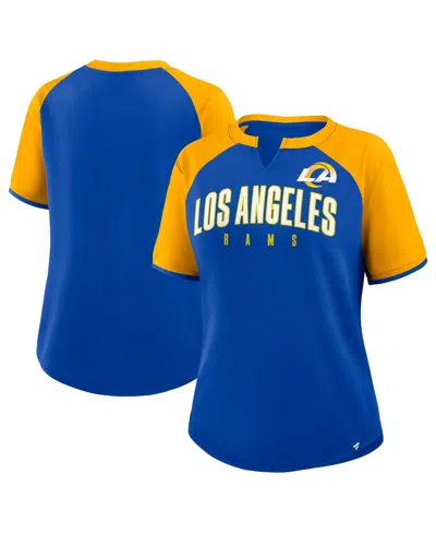 Fanatics Women's Royal/gold Los Angeles Rams Height Advantage T-shirt In Multi