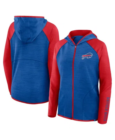 Fanatics Women's Royal/red Buffalo Bills Redzone End Around Pass Raglan Full-zip Hoodie In Blue
