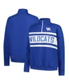 Fanatics Women's Royal/white Kentucky Wildcats Plus Size Quarter-zip Pullover In Blue