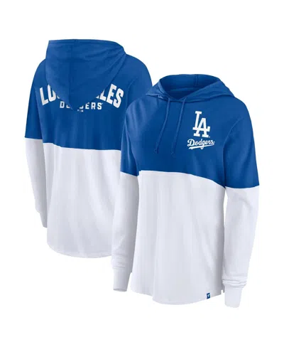 Fanatics Women's Royal/white Los Angeles Dodgers Backup Option Pullover Hoodie In Royal,white