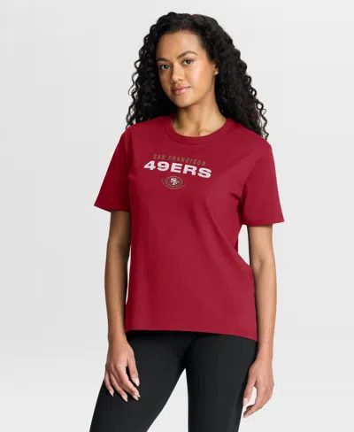 Fanatics Women's San Francisco 49ers Fade Legacy Relaxed-fit T-shirt In Scarlet