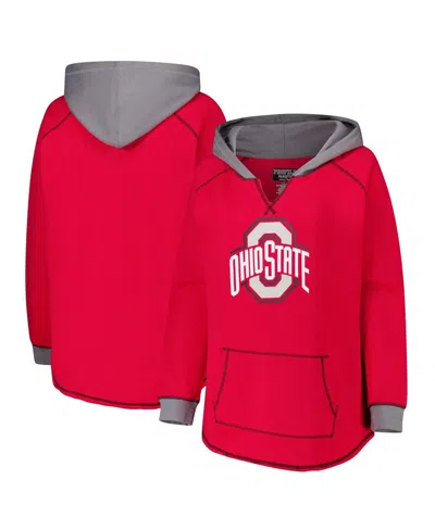 Fanatics Women's Scarlet Ohio State Buckeyes Plus Size Boom Pullover Hoodie