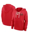 Fanatics Women's Scarlet San Francisco 49ers Blitz Left Lace-up Pullover Hoodie In Scarlet