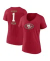 Fanatics Women's Scarlet San Francisco 49ers Plus Size Mother's Day 1 Mom V-neck T-shirt In Red
