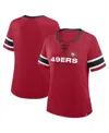 Fanatics Women's Scarlet San Francisco 49ers Redzone Draw Play Athena Lace-up T-shirt In Red