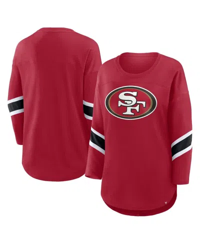 Fanatics Women's Scarlet San Francisco 49ers Redzone 3/4-sleeve T-shirt