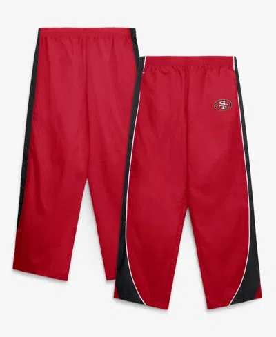 Fanatics Women's Scarlet/black San Francisco 49ers Team First Backwards Lateral Nylon Pants In Scarlet,black