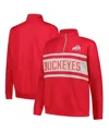 Fanatics Women's Scarlet/gray Ohio State Buckeyes Plus Size Quarter-zip Pullover In Red