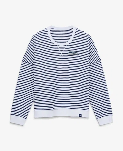 Fanatics Women's Seattle Seahawks Striped Oversized Sweatshirt In Blue