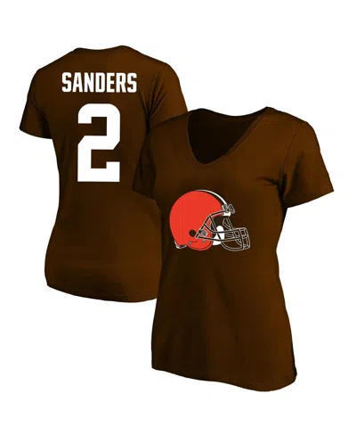 Fanatics Women's Shedeur Sanders Brown Cleveland Browns Plus Size Name And Number V-neck T-shirt
