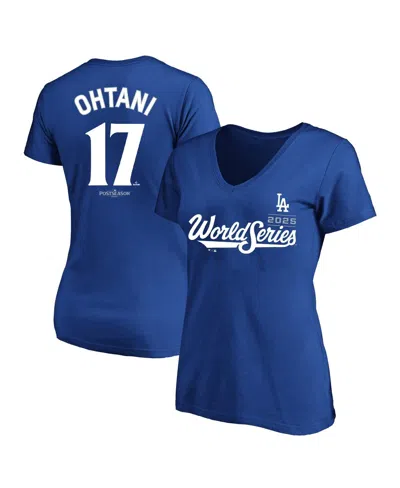 Fanatics Women's Shohei Ohtani Royal Los Angeles Dodgers 2025 World Series Plus Size Name Number T-shirt In Blue