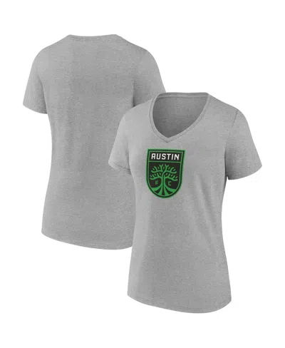 Fanatics Women's Steel Austin Fc Logo V-neck T-shirt In Gray