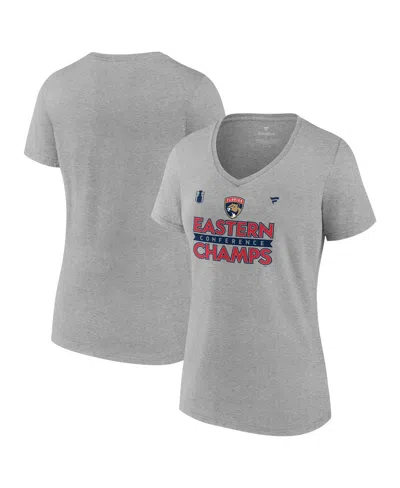 Fanatics Women's Steel Florida Panthers 2024 Eastern Conference Champions Locker Room V-neck T-shirt