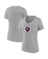 Fanatics Women's Steel New England Revolution Logo V-neck T-shirt In Gray