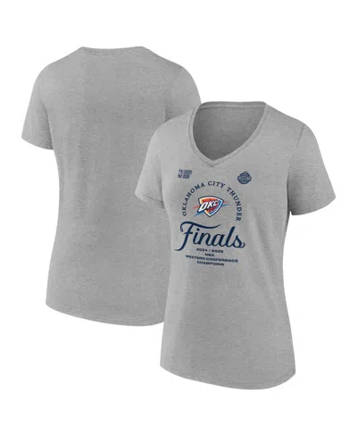 Fanatics Women's Steel Oklahoma City Thunder 2025 Nba Western Conference Champions Locker Room T-shirt