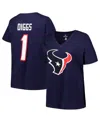 Fanatics Women's Stefon Diggs Navy Houston Texans Plus Size Player Name Number V-neck T-shirt In Navy