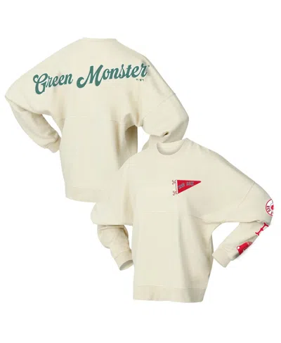 Fanatics Women's Tan Boston Red Sox Pennant Flag Branded Fleece Pullover Sweatshirt In Neutral