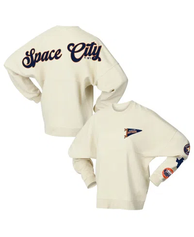 Fanatics Women's Tan Houston Astros Pennant Flag Branded Fleece Pullover Sweatshirt