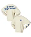 Fanatics Women's Tan Los Angeles Dodgers Pennant Flag Branded Fleece Pullover Sweatshirt In Brown