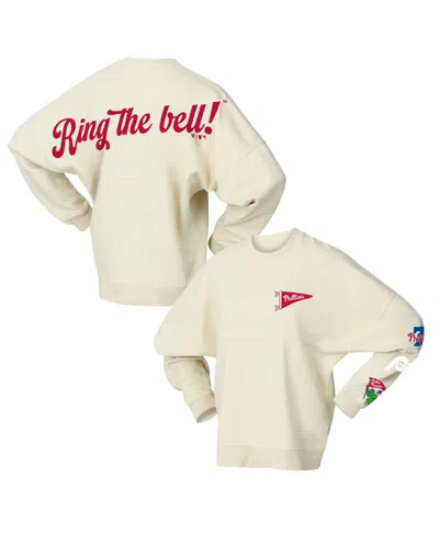 Fanatics Women's Tan Philadelphia Phillies Pennant Flag Branded Fleece Pullover Sweatshirt In Brown