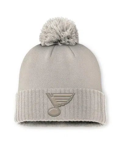 Fanatics Women's Tan St. Louis Blues Authentic Pro Road Cuffed With Pom Knit Hat In Brown
