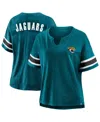 Fanatics Women's Teal Jacksonville Jaguars Plus Size Redzone Notch Neck T-shirt In Blue