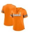 Fanatics Women's Tennessee Orange Tennessee Volunteers Fundamental Overtime Readiness Athena Lace-up V-neck T In Orange
